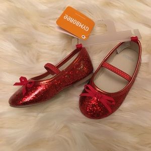 NWT Gymboree Red Glitter Sparkle Dress Shoes Sz 6
